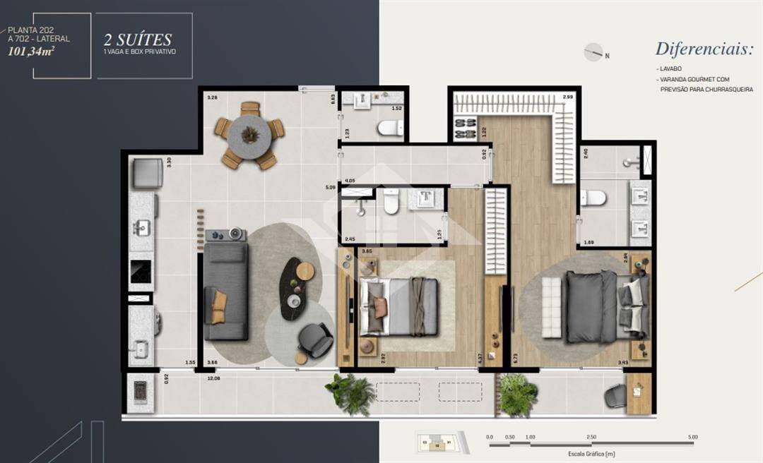 Apartamento à venda com 2 quartos, 101m² - Foto 4